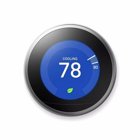 GOOGLE NEST Nest Learning Thermostat, 3rd Gen, Professional Stainless T3008US